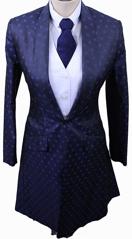 BRAND NEW! Issued By Ellie May Navy Dot Day Coat