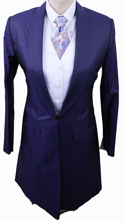 BRAND NEW! Issued By Ellie May Royal Purple Box Sheen Day Coat