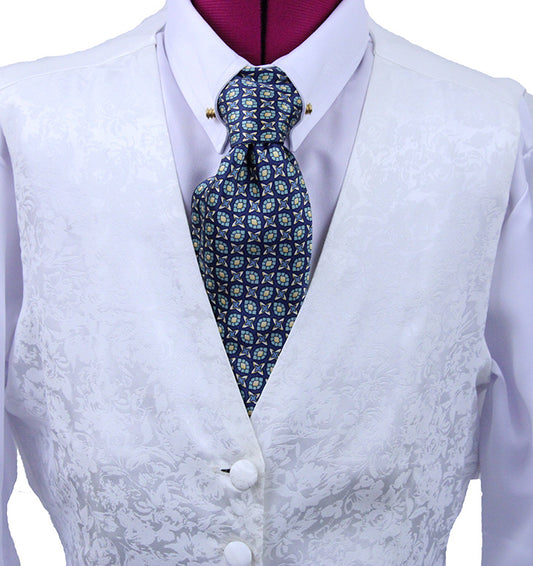 Vest Custom White Paisley Brocade