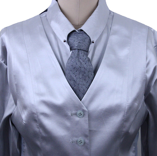 Shirt and Vest Combination MTC Silver Satin