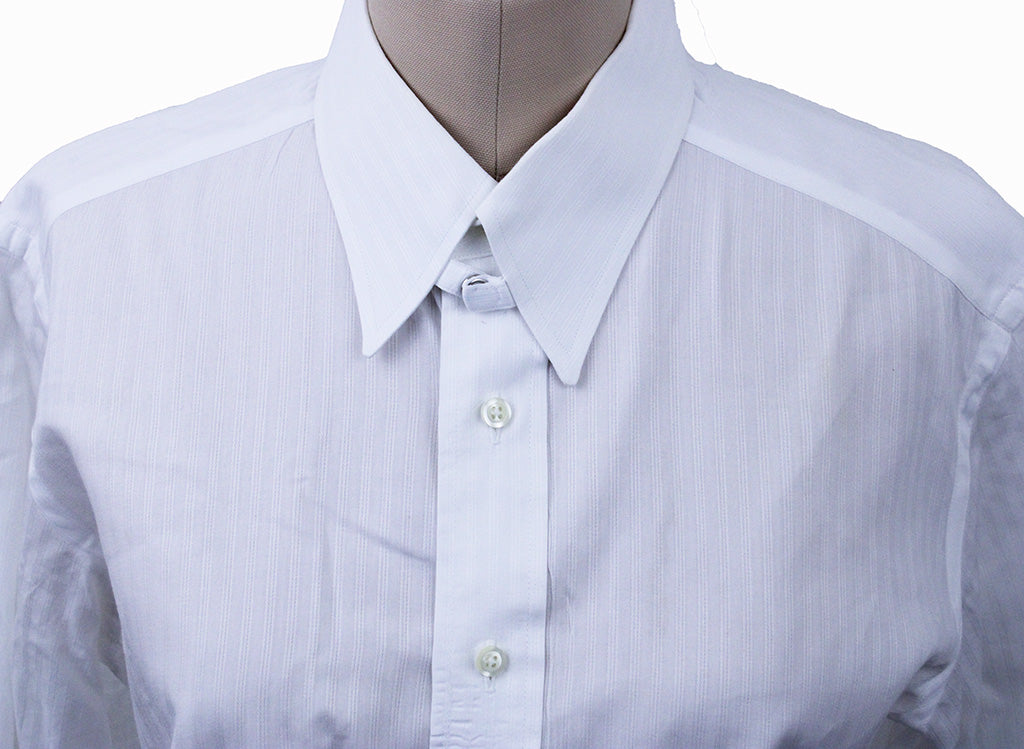 Shirt Custom Clothes Corp White Thin Shadow Stripe