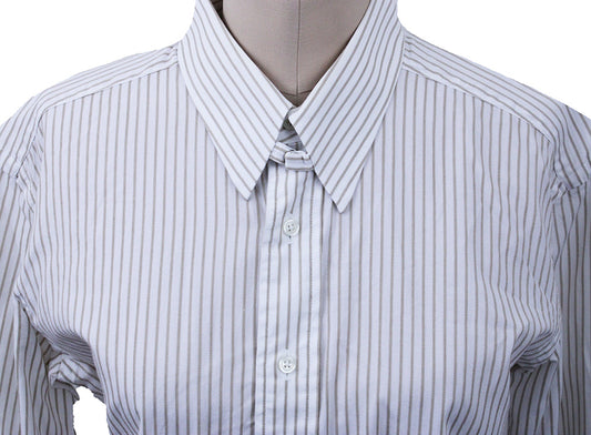 Shirt Custom Clothes Corp White with Gold Pinstripe