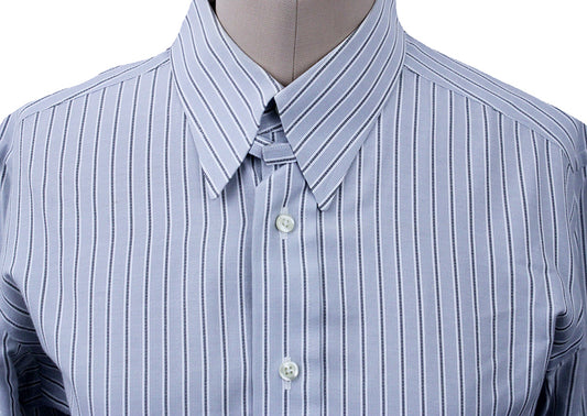 Shirt Custom Clothes Corp Silver with White and Black Pinstripe