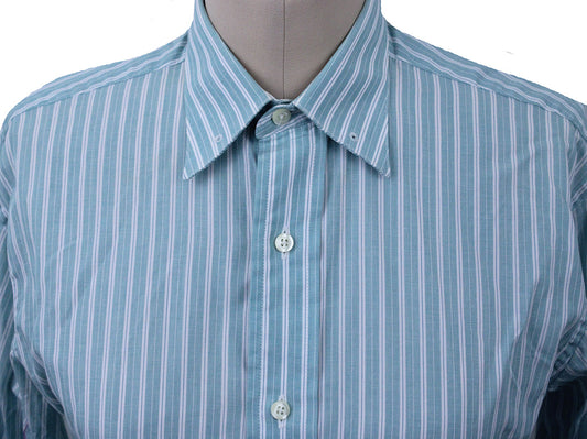 Shirt Becker Brothers Sage Green with White Pinstripe