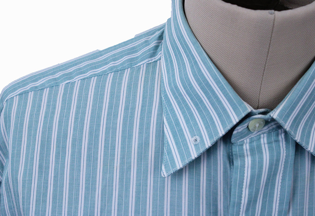 Shirt Becker Brothers Sage Green with White Pinstripe