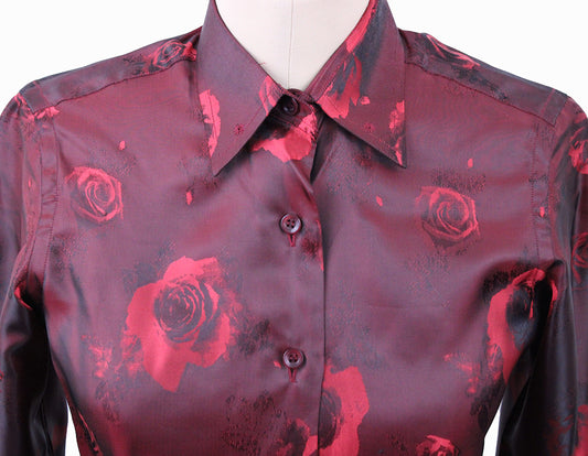 Shirt Show Season Red Rose Satin