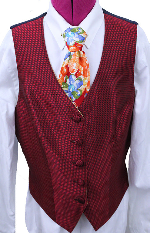 Vest Show Season Reversible Red Geometric and Yellow Dion