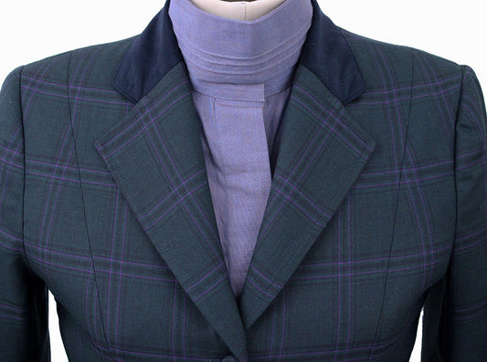 Hunt Coat Custom Emerald with Purple and Grey Windowpane