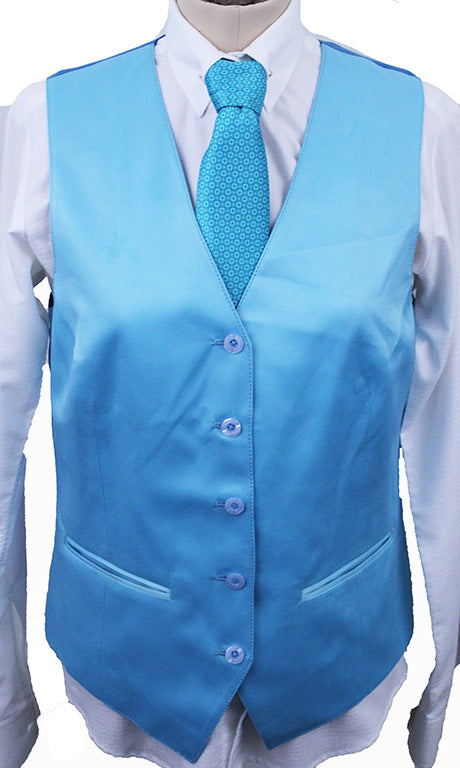 Issued By Ellie May Light Aqua Satin Vest