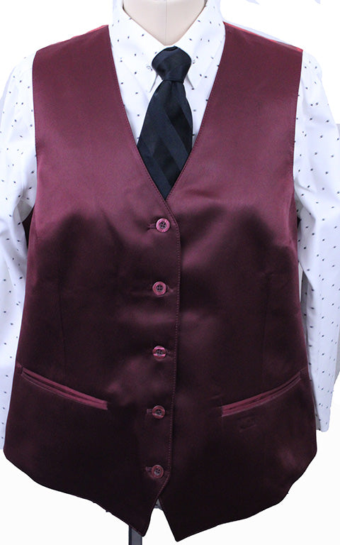 Issued By Ellie May Merlot Satin Vest