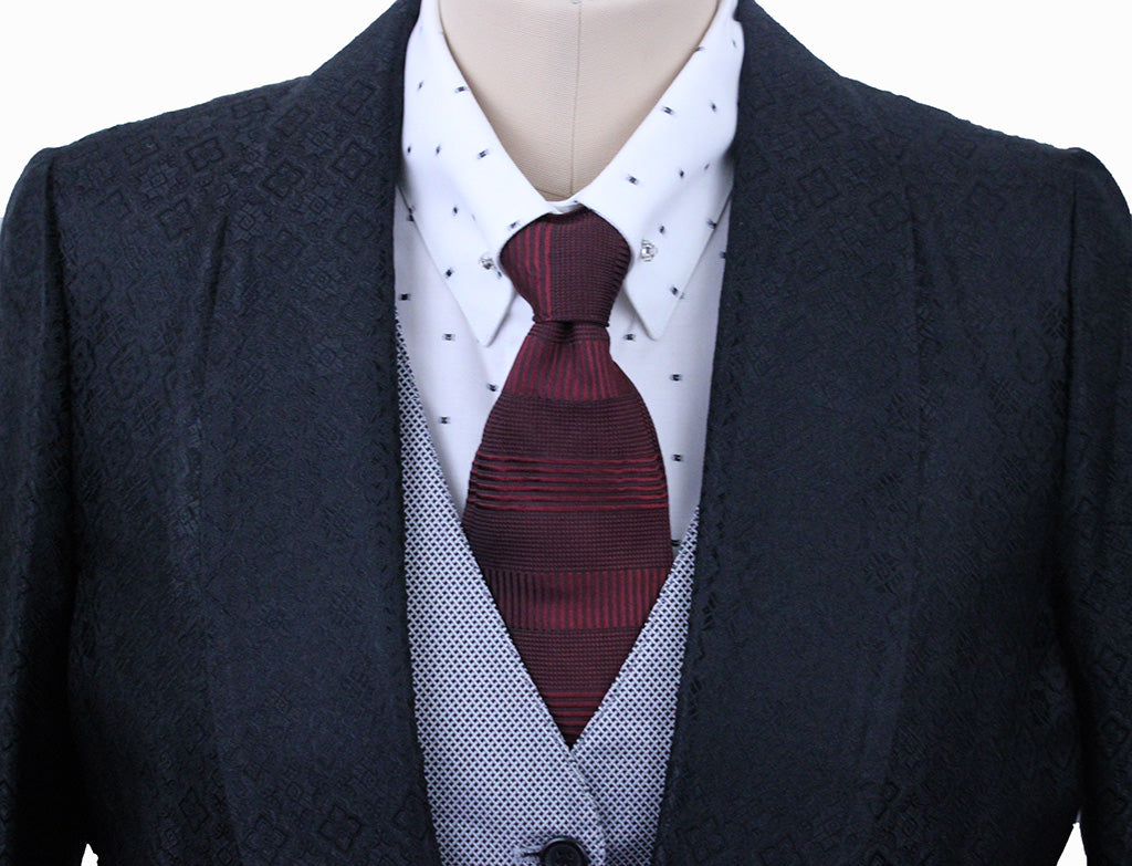 Day Suit Frierson Black Medallion Brocade Sheen