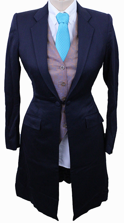 Day Suit Show Season Navy Thin Shadow Stripe