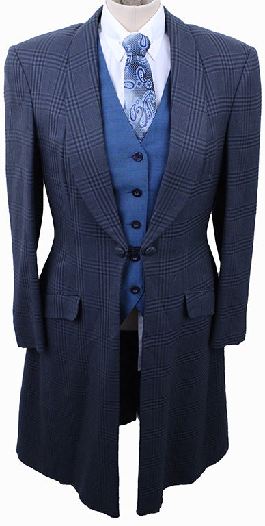 Day Coat Marsha DeArriaga Blue and Navy Glenplaid