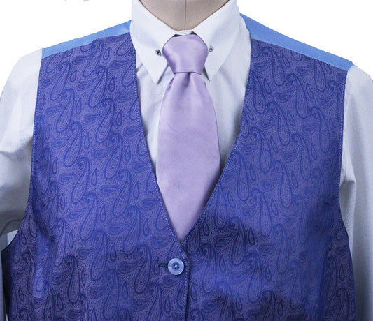 Issued By Ellie May Blue and Lavender Paisley Vest