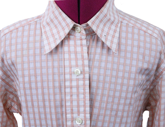 Shirt Becker Brothers White with Tangerine Box Check