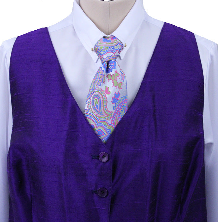 Vest DeRegnaucourt Purple Duponi Silk