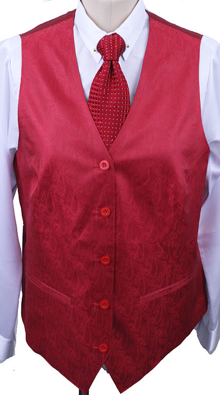 Issued By Ellie May Red Paisley Vest