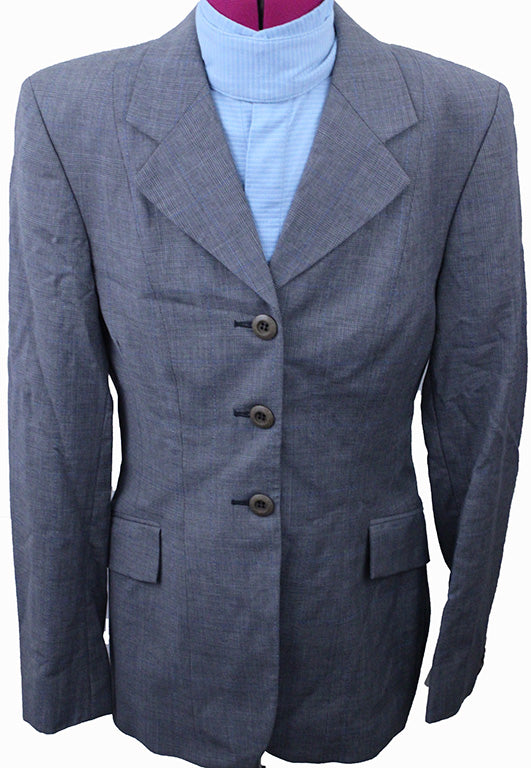 Hunt Coat Grand Prix Light Grey Glenplaid with Blue Windowpane