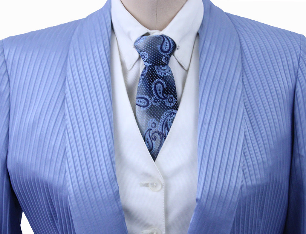 Day Coat Becker Brothers Light Blue Sheen Stripe