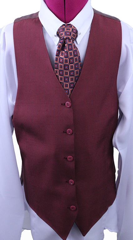 Vest Custom Maroon with Brown Pinstripe