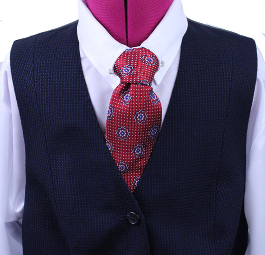 Vest Custom Navy Box Pindot