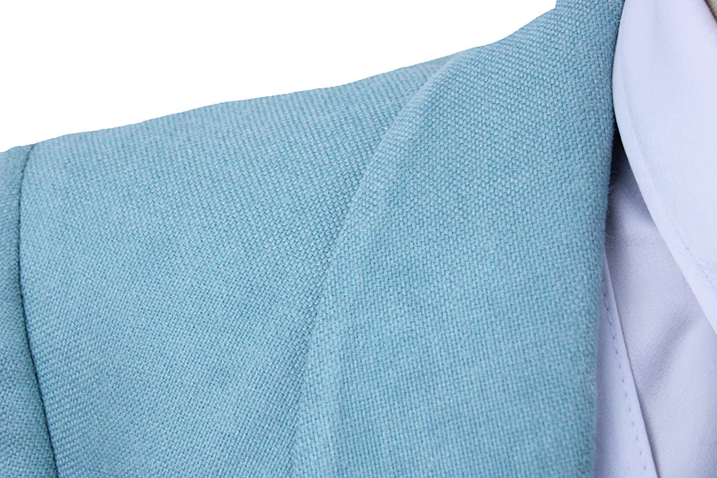 Day Coat Becker Brothers Aqua Raw Silk