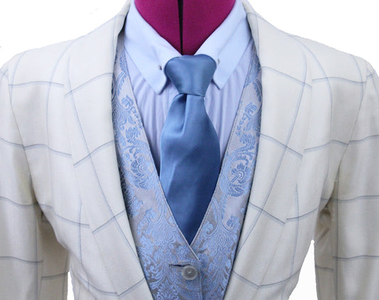 Day Coat LeCheval Cream with Blue Windowpane