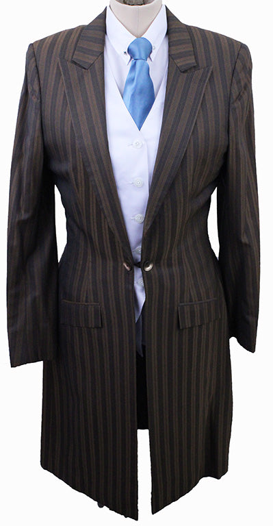 Day Suit DeRegnaucourt Brown and Bronze Shadow Stripe