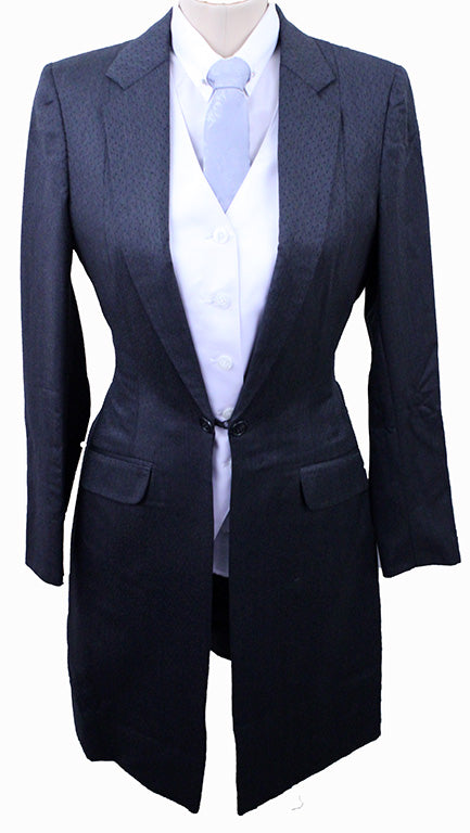 Day Suit Show Season Charcoal and Black Dot Sheen