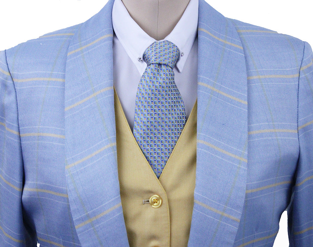 Day Coat Becker Brothers Light Blue with Yellow Windowpane