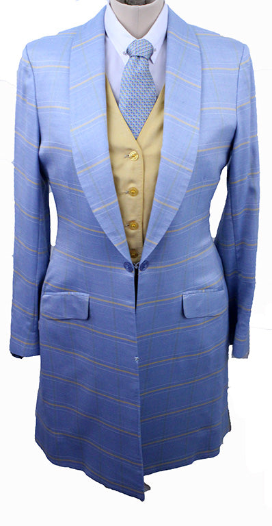 Day Coat Becker Brothers Light Blue with Yellow Windowpane