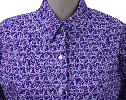 Shirt Scintilla Purple Geometric Pattern