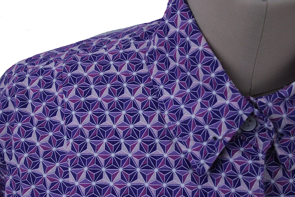 Shirt Scintilla Purple Geometric Pattern