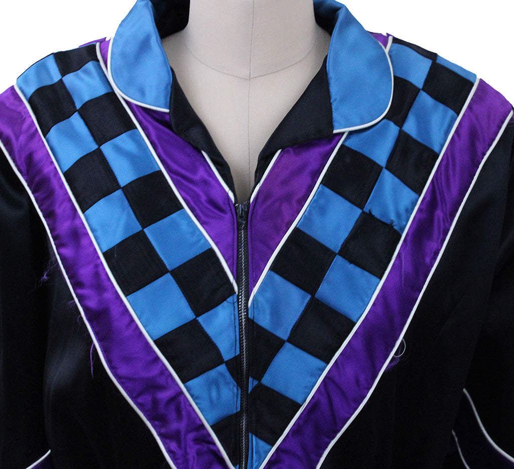 Road Silks Black with Teal and Purple