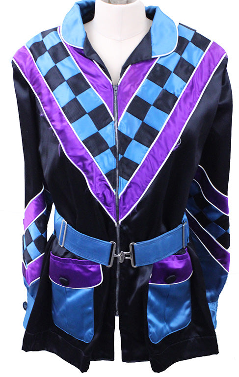 Road Silks Black with Teal and Purple