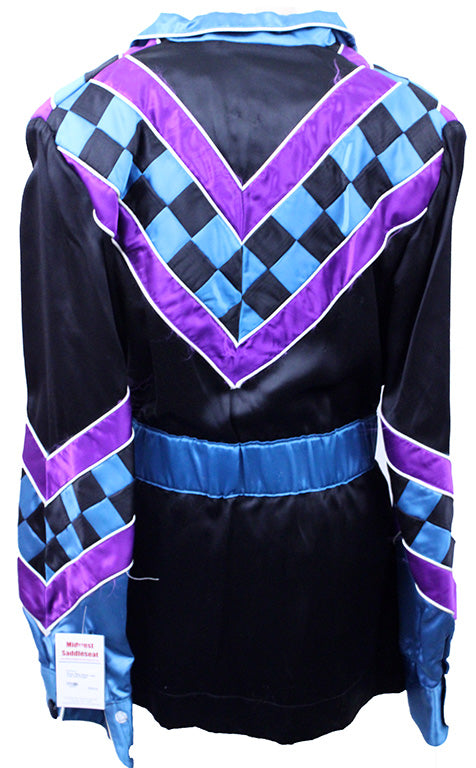 Road Silks Black with Teal and Purple