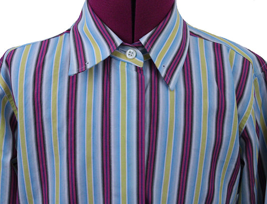 Shirt DeRegnaucourt Pink, Blue, Yellow Stripe