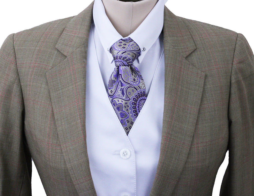 Day Suit DeRegnaucourt Tan with Coral Windowpane EXTRA FABRIC