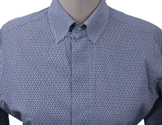 Shirt DeRegnaucourt Silver and White Geometric