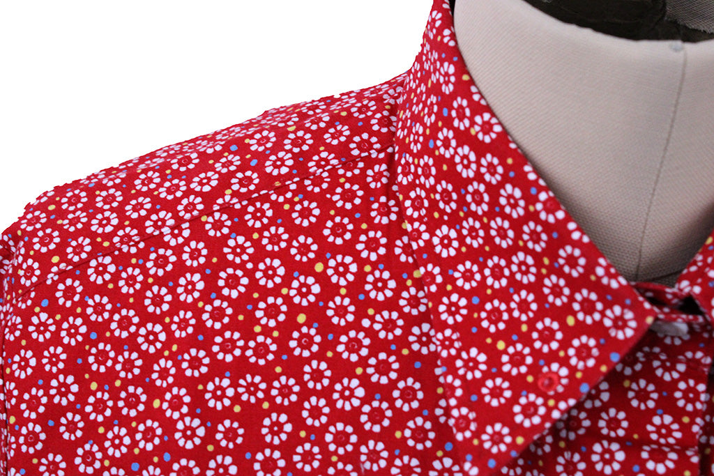 Shirt Issued By Ellie May Red Flower Shirt