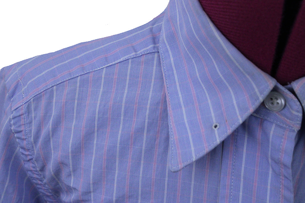 Shirt Becker Brothers Blue with Pink and White Stripe