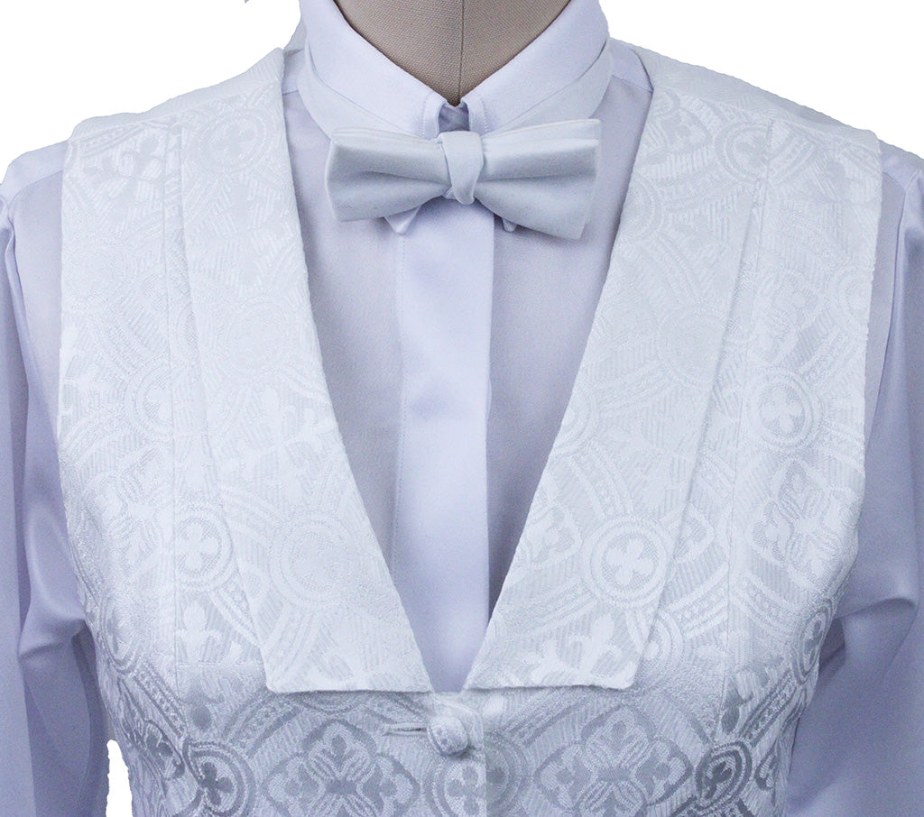 Formal Vest Chavez White Medallion Sheen