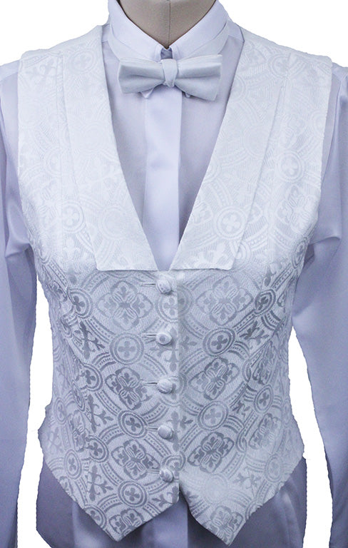 Formal Vest Chavez White Medallion Sheen