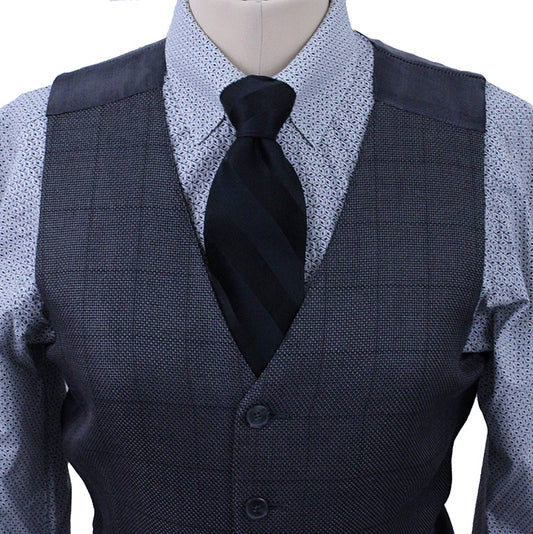 Men's Vest DeRegnaucourt Steel Windowpane