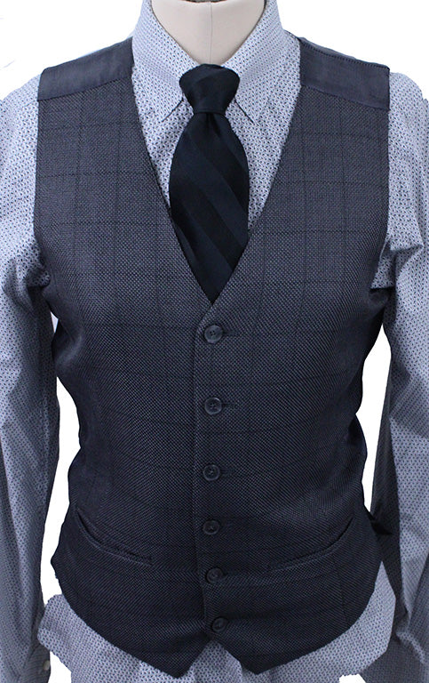 Men's Vest DeRegnaucourt Steel Windowpane