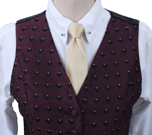 Vest Marsha DeArriaga Merlot with Black Diamond Brocade