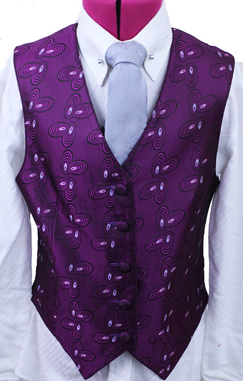 Vest Sterling Purple Swirl Circle Brocade