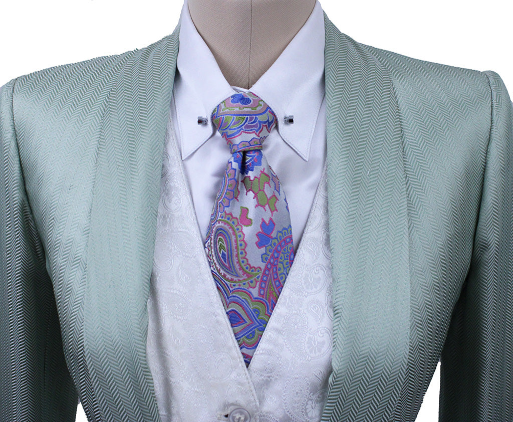 Day Coat Becker Brothers Mint Green Herringbone Sheen