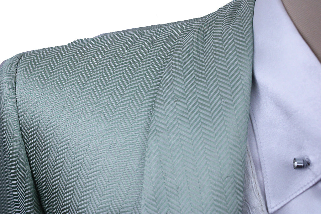 Day Coat Becker Brothers Mint Green Herringbone Sheen