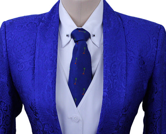 Day Coat Custom Royal Blue Brocade